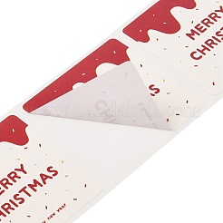 クリスマステーマの紙製粘着ステッカー  プレゼントデコレーション用  正方形  38x38x0.1mm  4枚あたり[1]個。&nbsp;DIY-M070-08E