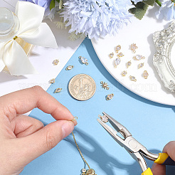24Pcs 8 Styles Brass Pave Cubic Zirconia Connector Charms&nbsp;KK-BBC0028-50