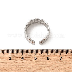 304ステンレススチールオープンカフリング  ステンレス鋼色  9mm&nbsp;RJEW-H261-10P
