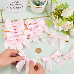 ポリエステル蝶結び  鉄線ツイストタイ付き  DIYギフト包装結婚式のキャンディーパーティーの装飾のために  ピンク  80x85x48mm&nbsp;DIY-WH20001-46D