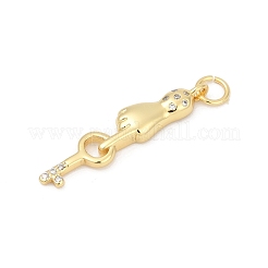 Brass Pave Cubic Zirconia Pendants&nbsp;KK-U062-34G