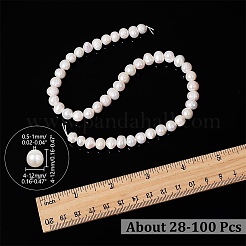 1 連売り天然養殖淡水真珠ビーズ 連売り  ポテト  ホワイト  4~12x4~12mm  穴：0.5~1mm  約28~100個/連  13.8インチ〜15.7インチ（35~40cm）&nbsp;PEAR-NB0002-48