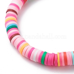 9個9スタイル手作りポリマークレイヘイシサーファーストレッチブレスレットセット  Word Love スタームーン アクリル ビーズ スタッカブル プレッピー ブレスレット 女性用  ミックスカラー  内径：1-7/8インチ（4.9cm）  1個/スタイル&nbsp;BJEW-JB08863