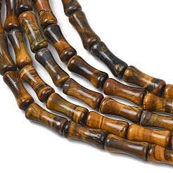 天然石タイガーアイビーズ連売り  竹の共同  12x5mm  穴：1.2mm  約37個/連  14.96''（38センチメートル）&nbsp;GG-CBAEB22-A06-01