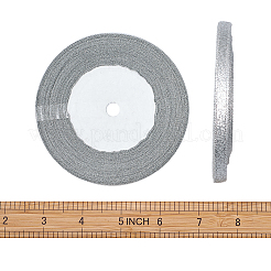 グリッターメタリックリボン  ラメリボン  オーガンジーの弓のためのDIYの材料  リバーシブル  銀  1/4インチ（6mm）&nbsp;ORIB-TA0001-01S