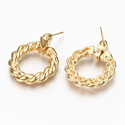 Brass Dangle Stud Earring&nbsp;KK-R117-030-NF