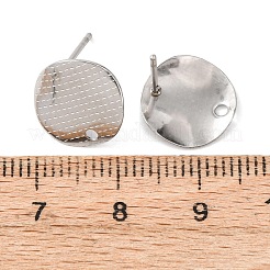 304ステンレススチールスタッドピアス金具  オーバル  カン付き  ステンレス鋼色  12mm  穴：1.5mm  ピン：0.8x10mm&nbsp;STAS-D217-01P