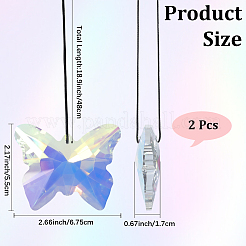 Butterfly Glass Hanging Suncatchers&nbsp;HJEW-WH20019-10A