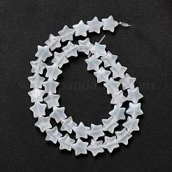 透明なガラスビーズ連  スター  ホワイト  10x10x4mm  穴：0.8mm  約40個/連  13.39~14.17インチ（34~36cm）&nbsp;GLAA-K057-01J