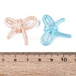 スプレー塗装された、質感のある不透明なアクリルビーズ  蝶結び  ミックスカラー  26x28x9mm  穴：2.7mm  約442個/500g&nbsp;OACR-N160-19