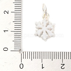 クリスマステーマの合金エナメルチャーム  丸カン付き  スノーフレーク  14.5x10x2mm  穴：5mm&nbsp;FIND-I063-01K