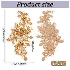 1 Pair Polyester Embroidery Sequin Costume Accessories&nbsp;DIY-CY0002-39