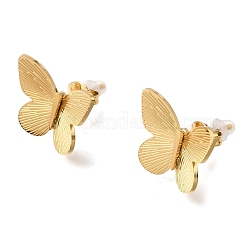 304ステンレススチールスタッドピアス  蝶  ゴールドカラー  15x19mm&nbsp;EJEW-D362-03G