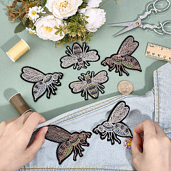 12Pcs 6 Styles Bee Velvet Iron on/Sew On Patches&nbsp;PATC-ME0001-25