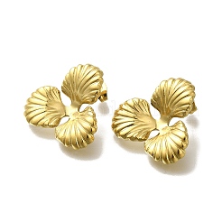 Ion Plating(IP) 304 Stainless Steel Flower Stud Earrings for Women&nbsp;EJEW-U027-03G