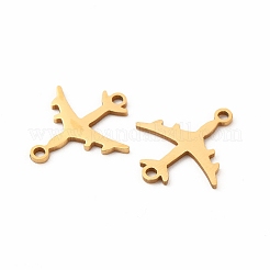 201ステンレススチールコネクタチャーム  平面リンク  ゴールドカラー  15x16.5x1mm  穴：1.4mm&nbsp;STAS-K251-090G