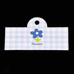 折り畳み可能な紙製タータンヘッダーカード  吊り下げ穴付きの花柄プリント包装紙カード  長方形  コーンフラワーブルー  6x8x0.04cm  穴：0.8のCM&nbsp;CDIS-T004-26A