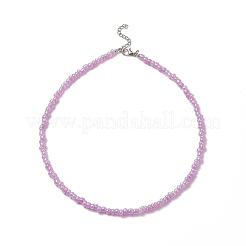 女性用7色ガラスシードビーズネックレス7点セット。  ミックスカラー  15.91インチ（40.4cm）&nbsp;NJEW-JN04182