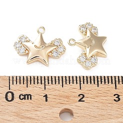 Brass with Clear Cubic Zirconia Charms&nbsp;KK-G474-02G