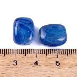 アクリルビーズ  イミテーション翡翠  長方形  ミディアムブルー  13x11x8mm  穴：1.5mm&nbsp;X-OACR-H120-02B