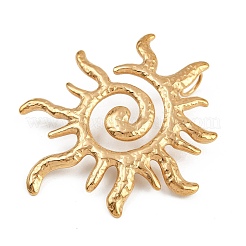 オーシャン 304 ステンレススチールペンダント  ゴールドカラー  太陽  55x48x3mm  穴：6mm&nbsp;STAS-D377-02A-G