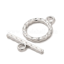 変色しない304ステンレススチールのトグル留め具  丸いリング  ステンレス鋼色  リング：18x14x2mm  穴：2.8mm  10.5mm内径  バー：19.5x5.5x2mm  穴：2.8mm&nbsp;LS-STAS-F290-04P