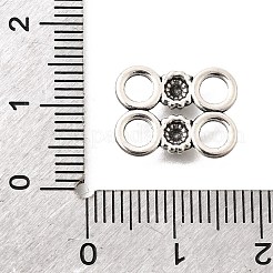 チベットスタイルの合金リンクコネクタチャーム  アンティークシルバー  フラットラウンド  11x14x1.8mm  穴：3.5mm&nbsp;FIND-D042-07B-AS