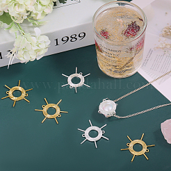 8Pcs 2 Colors Brass Cabochon Connector Settings for Pearl&nbsp;KK-CA0002-75