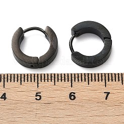 304ステンレススチール研磨効果フープピアス  イオンプレーティング（ip）  ブラック  13.5x4mm&nbsp;EJEW-M001-40C-EB