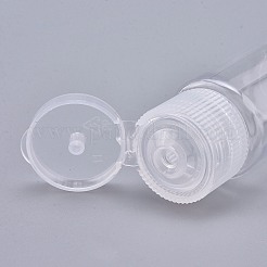 ペットのプラスチック製の空のフリップキャップボトル  白いppのプラスチック製のふた付き  旅行用液体化粧品サンプル保管用  ホワイト  2.3x5.65cm  容量：10ml（0.34液量オンス）。&nbsp;LS-MRMJ-K002-A03