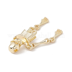 ハロウィン合金コネクタチャーム  上半身の骨  ライトゴールド  40x17x4.8mm  穴：1.6~1.8mm&nbsp;FIND-G025-01LG
