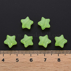 模造ゼリーアクリルビーズ  スター  芝生の緑  9x9.5x5.5mm  穴：2.5mm  約1927個/470g&nbsp;LS-MACR-S373-45-E06