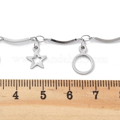 304ステンレススチールリンクチェーン  スプールで  ハンダ付け  リングで主演  ステンレス鋼色  15.5x2.5x1mm  5 m /ロール&nbsp;CHS-U002-05P-06