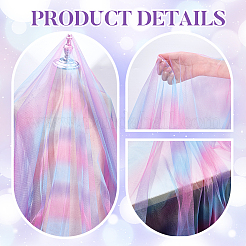 Rainbow Color Polyester Mesh Fabric&nbsp;DIY-WH0496-43A