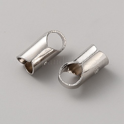 純銀製のコードが終了  エンドキャップ  コラム  プラチナ  9x4.5x5mm  穴：3mm&nbsp;STER-WH0015-22C-P
