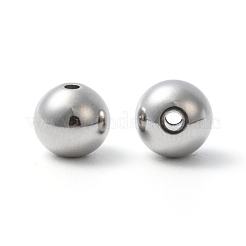 変色しにくい304ステンレススチール製ソリッドビーズ  ラウンド  ステンレス鋼色  8mm  穴：1.5mm&nbsp;STAS-G011-2
