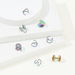 8Pcs 4 Styles Stainless Steel Cuff Earrings&nbsp;EJEW-HS0001-10MC