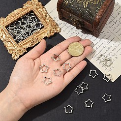 50g合金ビーズフレーム  ジュエリー作りのための  スター  銀  15x16mm&nbsp;FIND-YW0008-97