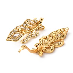 Brass Micro Pave Cubic Zirconia Twister Clasps&nbsp;KK-K422-03G