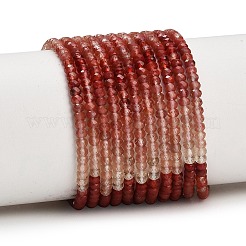 グラデーションカラーの天然長石ビーズの連  ロンデル  多面カット  3x2mm  穴：0.5mm  約145個/連  12.99''（33センチメートル）&nbsp;GG-CBA0C95-A01-3mm