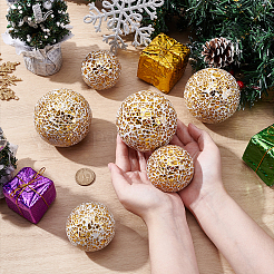6Pcs 2 Styles Glass Mosaic Foam Ball Christmas Decorations&nbsp;AJEW-UN0002-83A