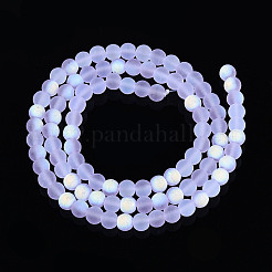 Frosted Transparent Glass Beads Strands&nbsp;GLAA-T032-T4mm-MBB01