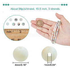天然のつや消しフラワーアマゾナイトラウンドビーズ  4mm  穴：1mm  96個/連  15.5インチ  約3連/箱&nbsp;G-NB0005-34B