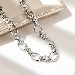 304ステンレススチール製オーバルリンクチェーンブレスレット（男性用・女性用）  ステンレス鋼色  7-5/8インチ（19.5cm）&nbsp;BJEW-D042-45P