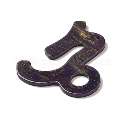アクリルキーホルダーペンダント  12星座  山羊座  55x47x2mm  穴：2mm&nbsp;LS-SACR-S608-04L-02