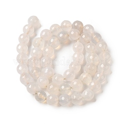 染色・加熱された天然瑪瑙ビーズ連売り  多面カット  ラウンド  古いレース  8mm  穴：1.2mm  約48個/連  15.12''（38.4センチメートル）&nbsp;G-P539-D01-03