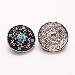 Flat Round with Mixed Style Zinc Alloy Jewelry Snap Buttons&nbsp;ALRI-R019-M