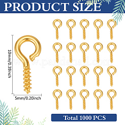 1000Pcs Iron Screw Eye Pin Peg Bails&nbsp;IFIN-ME0001-11G