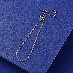 304つのstianlessスチールアズキチェーンブレスレット作り  エクステンションチェーンとカニカン付き  ステンレス鋼色  5-7/8インチ（15cm）&nbsp;STAS-CJ0001-134P