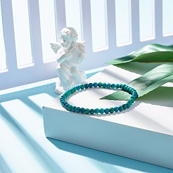 4.5MM Natural White Jade(Dyed) Round Beaded Stretch Bracelet&nbsp;BJEW-JB07588-03